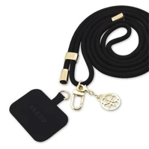 Geantă Guess Crossbody cu șnur 4G, auriu/negru