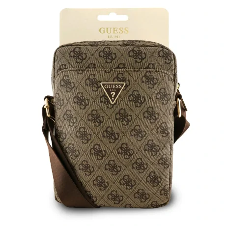 Geantă Guess PU 4G Triangle Logo 8&amp;quot; Maro