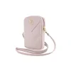 Husă de telefon Guess PU cu logo metalic granulat 4G și fermoar, roz