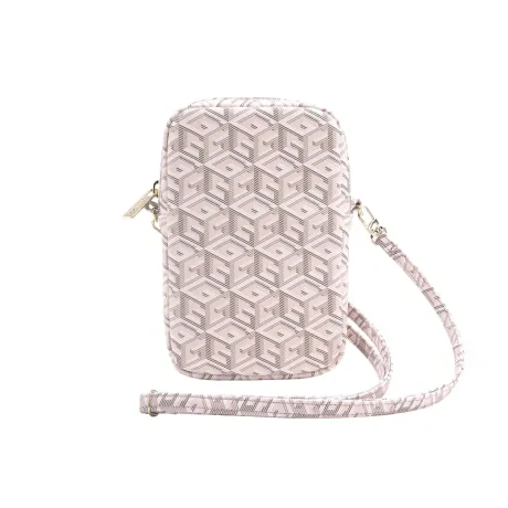 Husă de telefon Guess PU G Cube cu fermoar, roz