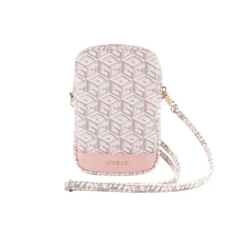 Husă de telefon Guess PU G Cube cu fermoar, roz