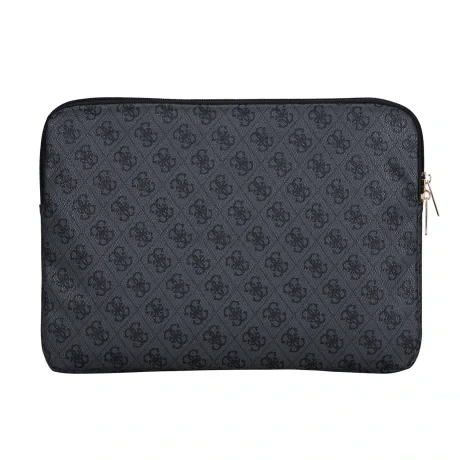 Husă Guess PU 4G Triangle Logo pentru Notebook 14&amp;quot; Neagră