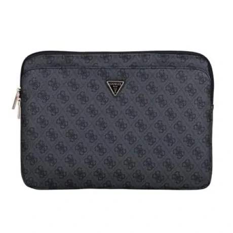 Husă Guess PU 4G Triangle Logo pentru Notebook 14&amp;quot; Neagră