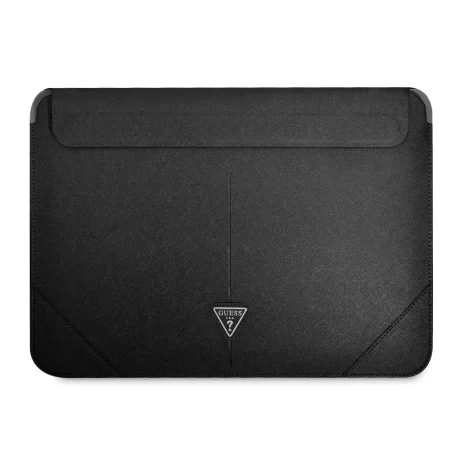 Husă pentru computer Guess Saffiano Triangle Metal Logo 13/14&amp;quot; Neagră