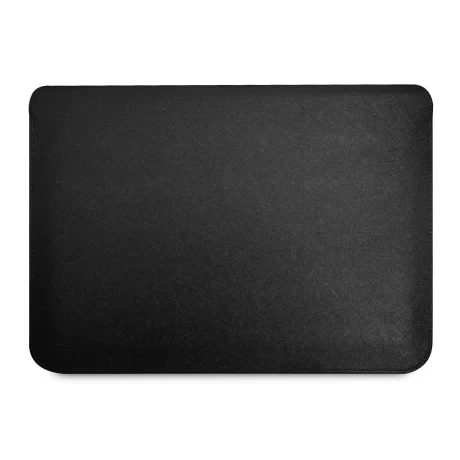 Husă pentru computer Guess Saffiano Triangle Metal Logo 13/14&amp;quot; Neagră