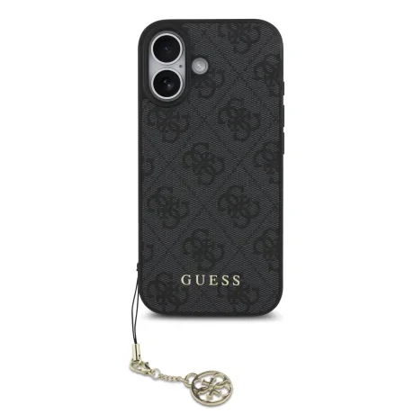 Husa spate Guess 4G Charm MagSafe pentru iPhone 17, gri ton pe ton