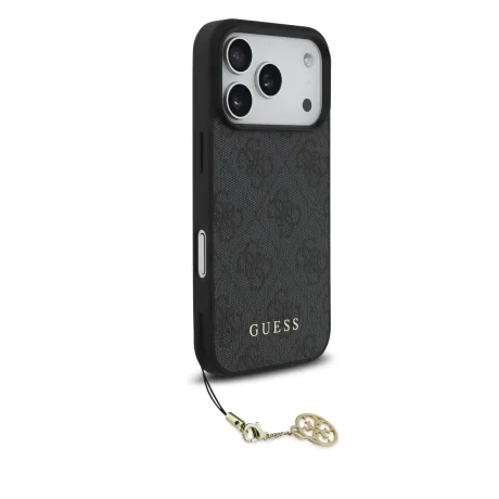 Husă spate Guess 4G Charm MagSafe pentru iPhone 17 Pro, gri ton pe ton