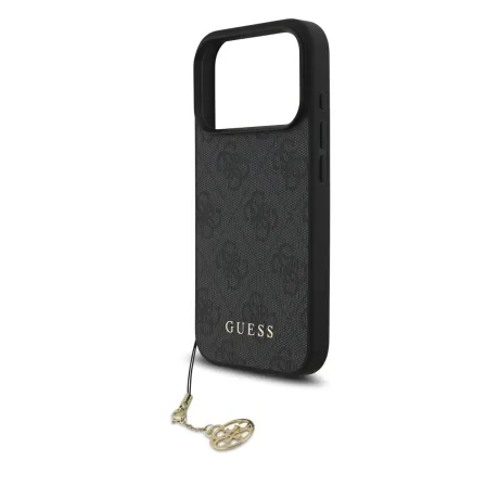 Husă spate Guess 4G Charm MagSafe pentru iPhone 17 Pro, gri ton pe ton