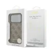 Husă spate Guess 4G Charm MagSafe pentru iPhone 17 Pro, maro, ton pe ton