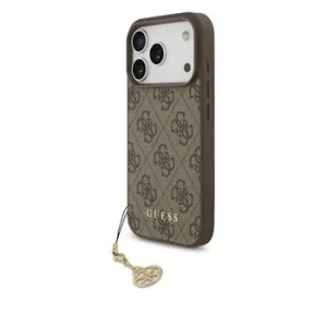 Husă spate Guess 4G Charm MagSafe pentru iPhone 17 Pro, maro, ton pe ton