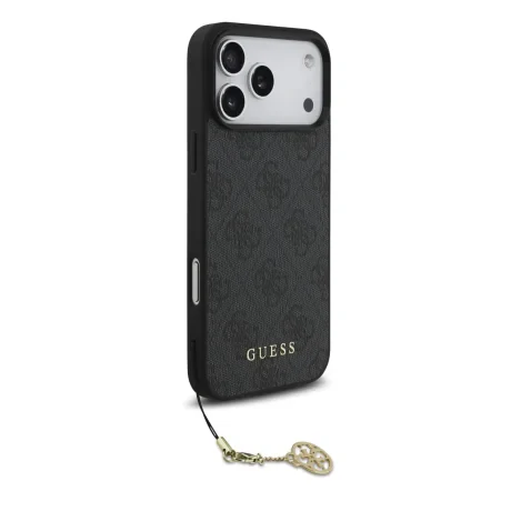 Husă spate Guess 4G Charm MagSafe pentru iPhone 17 Pro Max, gri ton pe ton