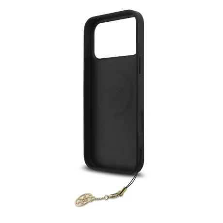 Husă spate Guess 4G Charm MagSafe pentru iPhone 17 Pro Max, gri ton pe ton