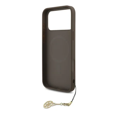 Husă spate Guess 4G Charm MagSafe pentru iPhone 17 Pro Max, maro, ton pe ton