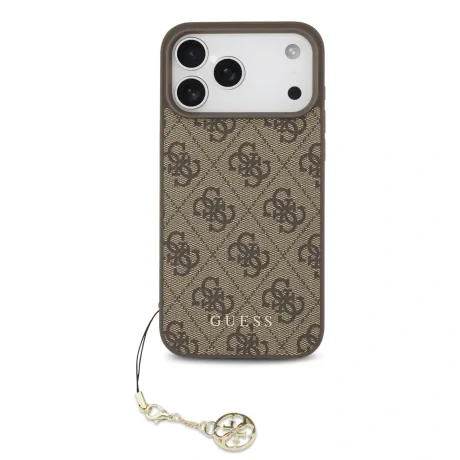Husă spate Guess 4G Charm MagSafe pentru iPhone 17 Pro Max, maro, ton pe ton