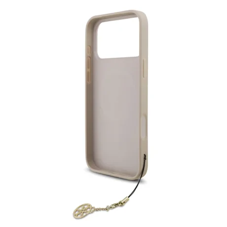 Husă spate Guess 4G Charm MagSafe pentru iPhone 17 Pro Max, roz ton pe ton
