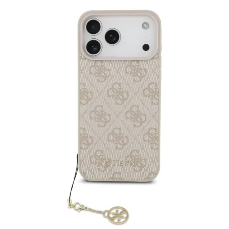 Husă spate Guess 4G Charm MagSafe pentru iPhone 17 Pro Max, roz ton pe ton