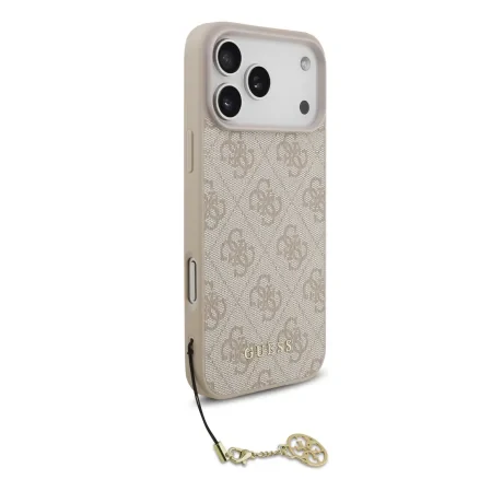 Husă spate Guess 4G Charm MagSafe pentru iPhone 17 Pro Max, roz ton pe ton