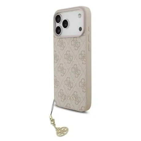 Husă spate Guess 4G Charm MagSafe pentru iPhone 17 Pro Max, roz ton pe ton