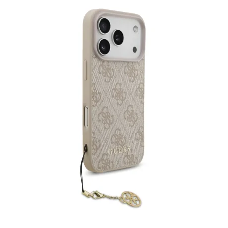 Husă spate Guess 4G Charm MagSafe pentru iPhone 17 Pro, roz ton pe ton