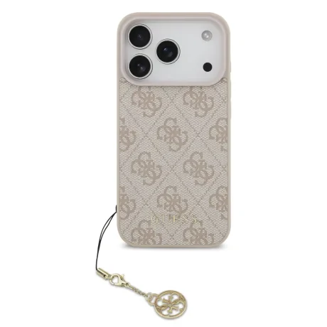 Husă spate Guess 4G Charm MagSafe pentru iPhone 17 Pro, roz ton pe ton