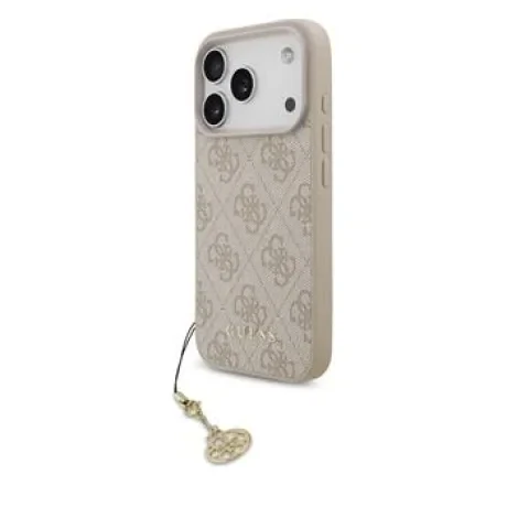 Husă spate Guess 4G Charm MagSafe pentru iPhone 17 Pro, roz ton pe ton