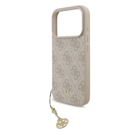 Husă spate Guess 4G Charm MagSafe pentru iPhone 17 Pro, roz ton pe ton