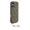 Husă spate Guess 4G Charm MagSafe pentru iPhone 17, ton pe ton, maro