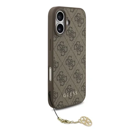 Husă spate Guess 4G Charm MagSafe pentru iPhone 17, ton pe ton, maro