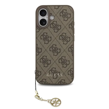 Husă spate Guess 4G Charm MagSafe pentru iPhone 17, ton pe ton, maro