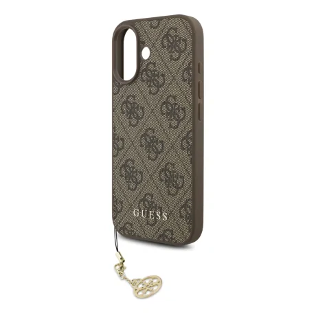 Husă spate Guess 4G Charm MagSafe pentru iPhone 17, ton pe ton, maro