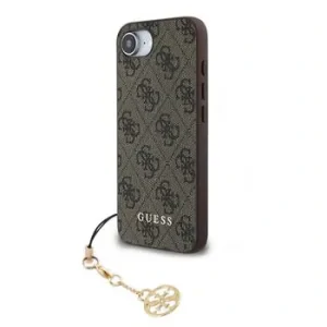 Husă spate Guess 4G Charm pentru iPhone 16e/17e, ton pe ton, maro