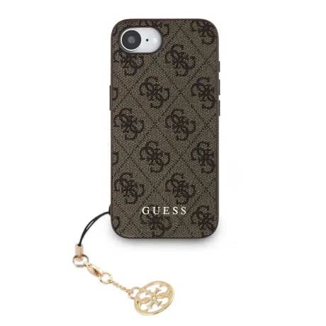 Husă spate Guess 4G Charm pentru iPhone 16e/17e, ton pe ton, maro