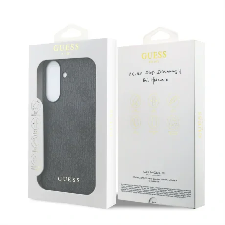 Husa spate Guess 4G Charm pentru Samsung Galaxy A37, neagră