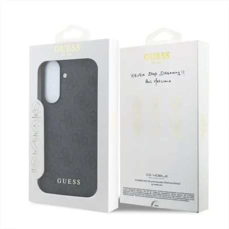 Husa spate Guess 4G Charm pentru Samsung Galaxy A57, neagră