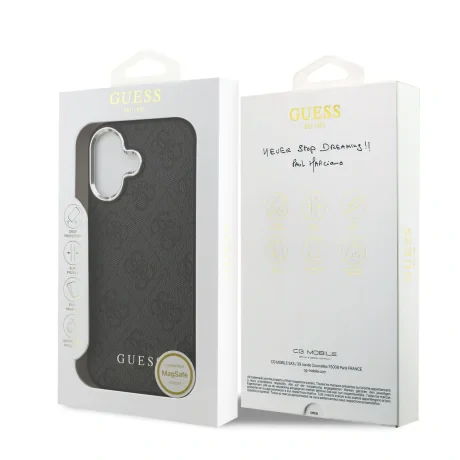 Husă spate Guess 4G MagSafe pentru iPhone 17, neagră