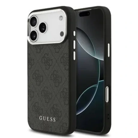 Husă spate Guess 4G MagSafe pentru iPhone 17 Pro Max, neagră
