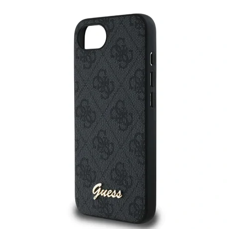Husă spate Guess 4G Script Logo MagSafe pentru iPhone 16e/17e, neagră