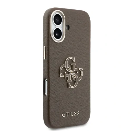 Husă spate Guess cu logo din rășină PU pentru iPhone 17, maro