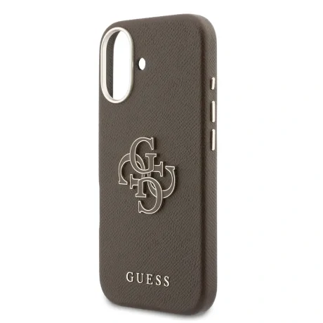 Husă spate Guess cu logo din rășină PU pentru iPhone 17, maro