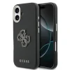 Husă spate Guess cu logo din rășină PU pentru iPhone 17, neagră