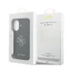 Husă spate Guess cu logo din rășină PU pentru iPhone 17, neagră