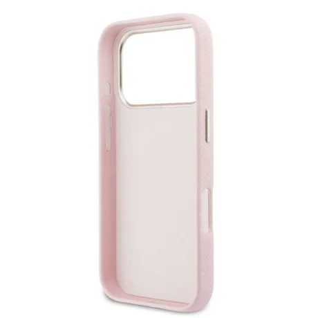 Husă spate Guess cu logo din rășină PU pentru iPhone 17 Pro Max, roz
