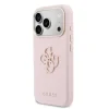 Husă spate Guess cu logo din rășină PU pentru iPhone 17 Pro Max, roz