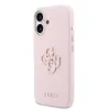 Husă spate Guess cu logo din rășină PU pentru iPhone 17, roz