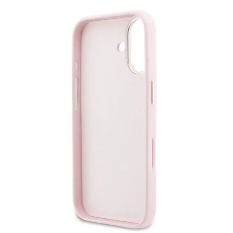 Husă spate Guess cu logo din rășină PU pentru iPhone 17, roz