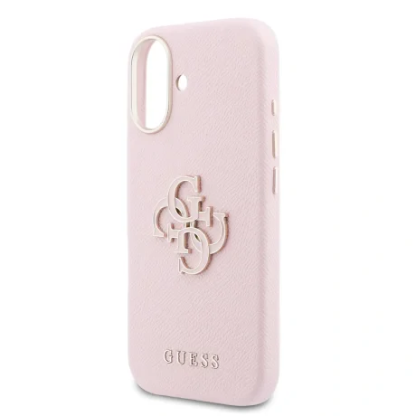Husă spate Guess cu logo din rășină PU pentru iPhone 17, roz