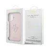 Husă spate Guess cu logo din rășină PU pentru iPhone 17, roz