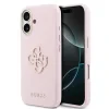 Husă spate Guess cu logo din rășină PU pentru iPhone 17, roz