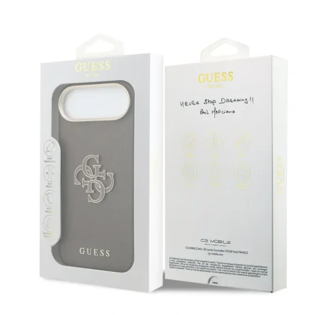 Husa spate Guess cu logo din rășină PU pentru iPhone Air, maro