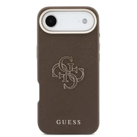 Husa spate Guess cu logo din rășină PU pentru iPhone Air, maro
